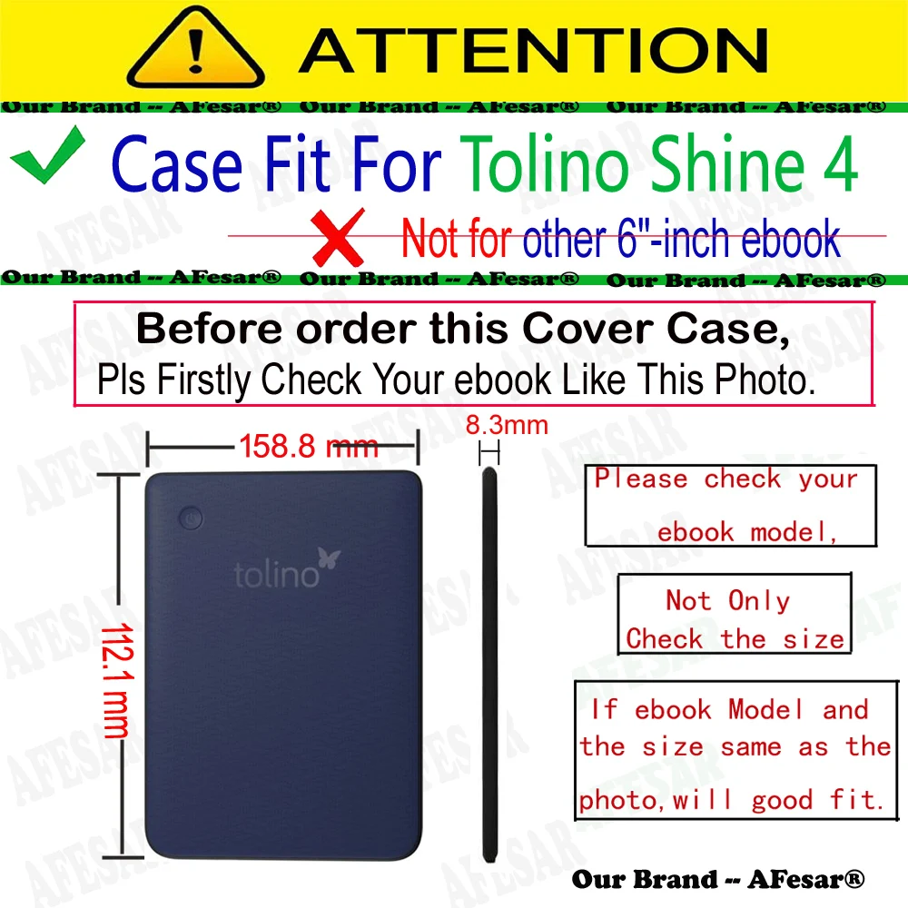 Tolino Shine 4用の軽量合成皮革ケース,幼児用電子機器カバー