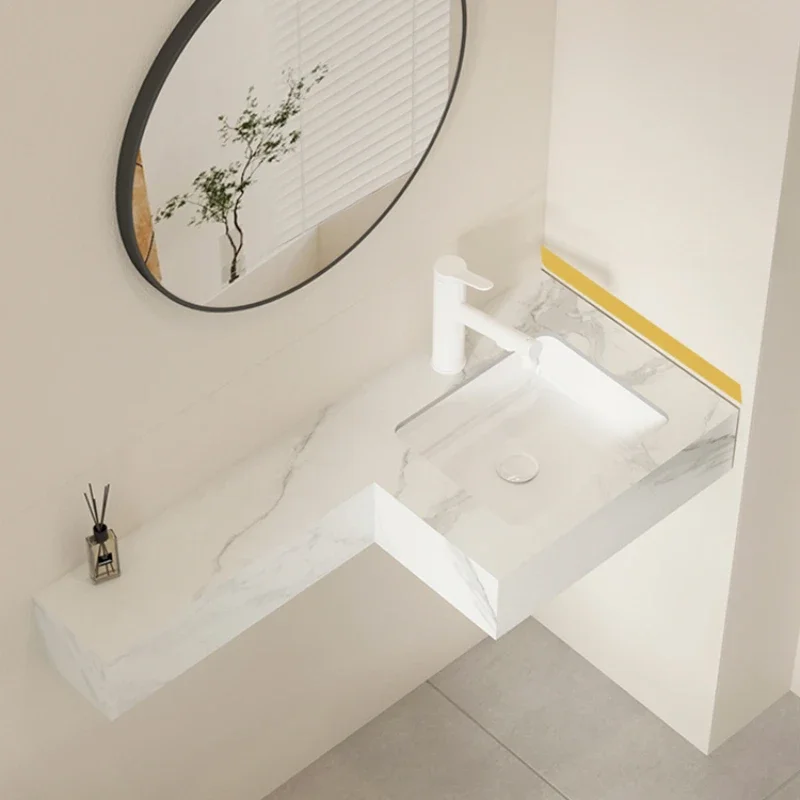 

Slate wash basin integrated washbasin narrow small apartment