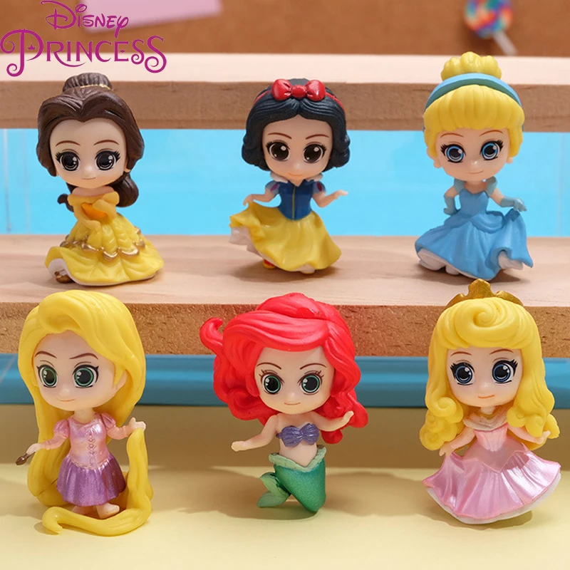 

Disney Ariel Belle Rapunzel Aurora Princess Resin Doll Anime DIY Keychain Pendant Accessories Bag Bracelet Decoration Kids Toy