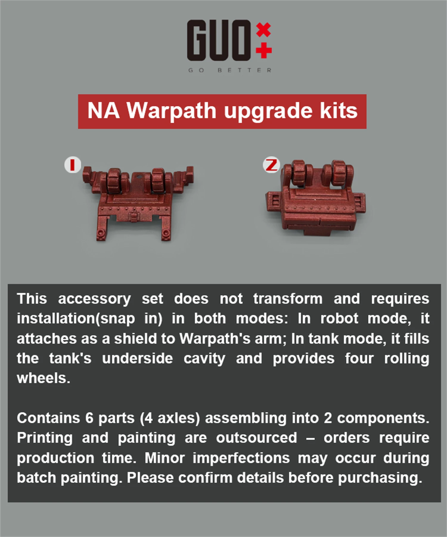 GO BETTER Shield Upgrade Kit For NA H70 Oddball Warpath Accessories