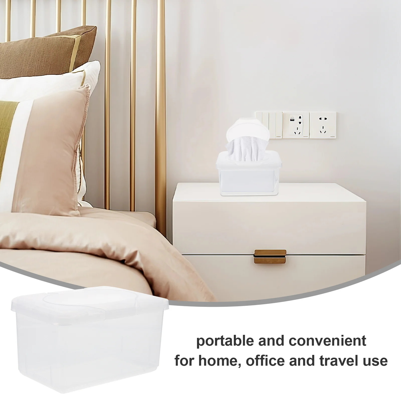 Dispensador de toallitas, soporte de toallitas para bebé, estuche de pañuelos portátil, Material PP, duradero, recargable para uso en viajes en casa, oficina