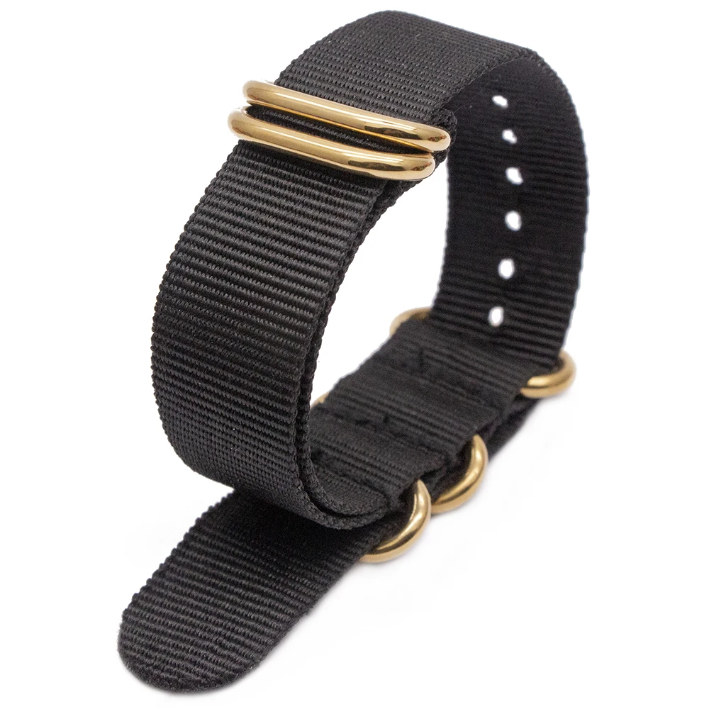 Fashion Replacement Strap for Style Watch Band 18MM 20MM 22MM 24MM Wristband with Gold Color Rings Buckle