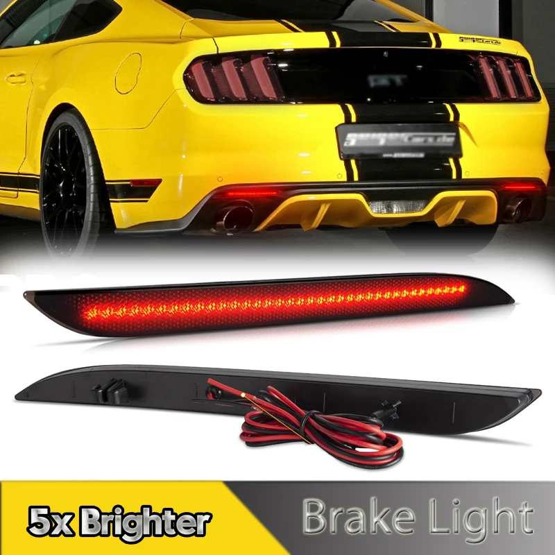 

2Pcs LED Rear Bumper Reflector Lights Red Tail Stoplight Brake Lamps For Ford Mustang 2015-2017 Car Accessories OEM#FR3Z15A449A