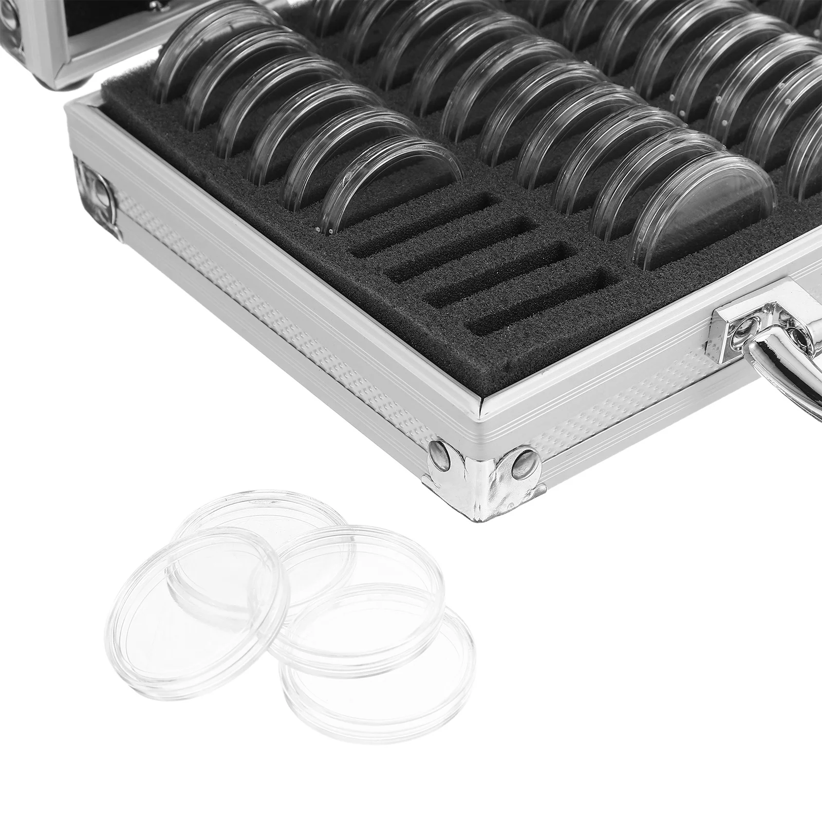 50pcs Coin Collection Transparent Metal Coin Organizer Storage Case For Coins Coins Holders Medals Badges Display Protection