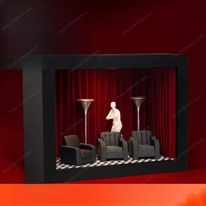 For Abyss Mirror Display Frame Large Scene Decor Box For Blind Box Figurine Collectibles Desktop Decoration Handmade Craft Gift