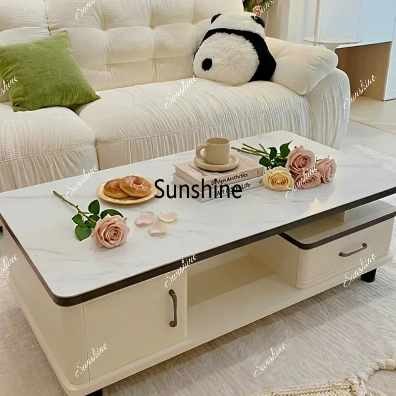 YLiving room household 2 rock slab table simple modern style small apartment