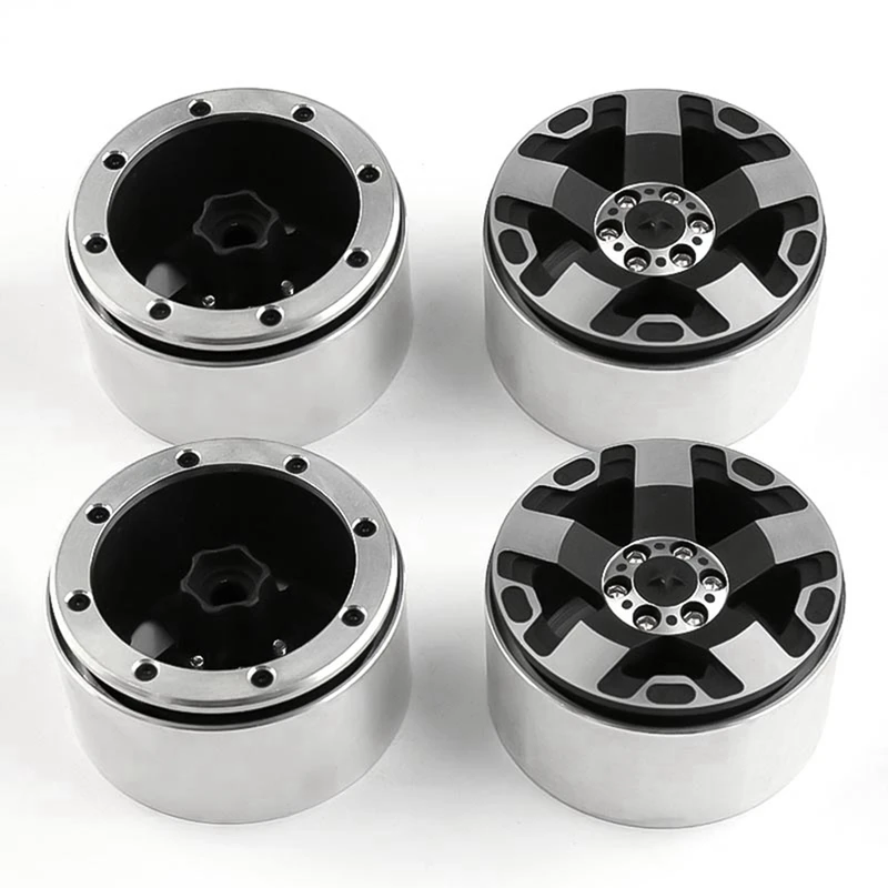 4PCS Metal 2.2 Inch Beadlock Wheel Rims For 1/10 RC Crawler Car Axial SCX10 RR10 Wraith 90048 90018 Traxxas TRX4 TRX-6