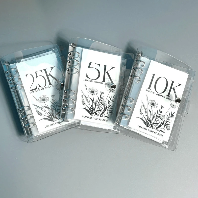 New PVC Loose-leaf Book Small Card Book Vertical Deposit Savings This Six-hole Iron Clip Storage Album Single Grid Card Album