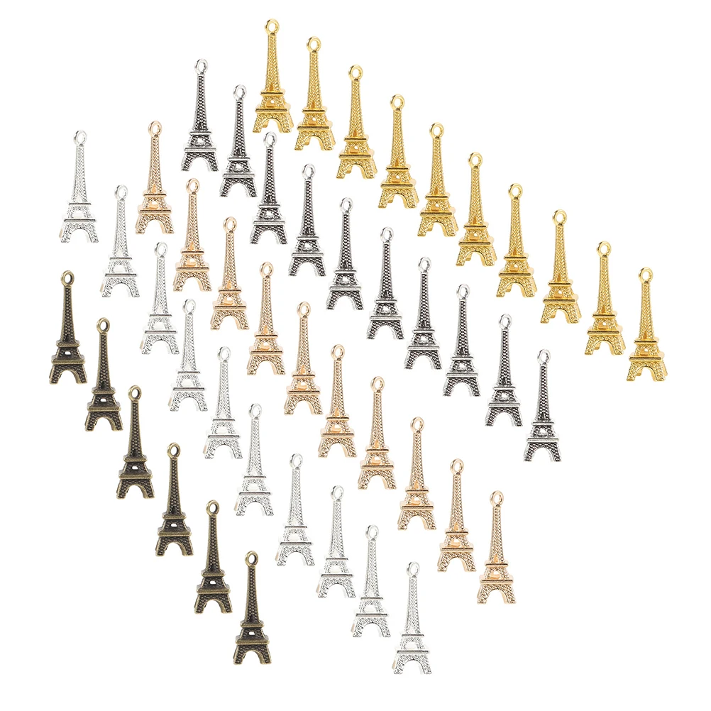 

100 Pcs Eiffel Tower Pendant Charms Vintage Metal Accessories Keychains Keyring DIY Jewelry Making Supplies Alloy Durability