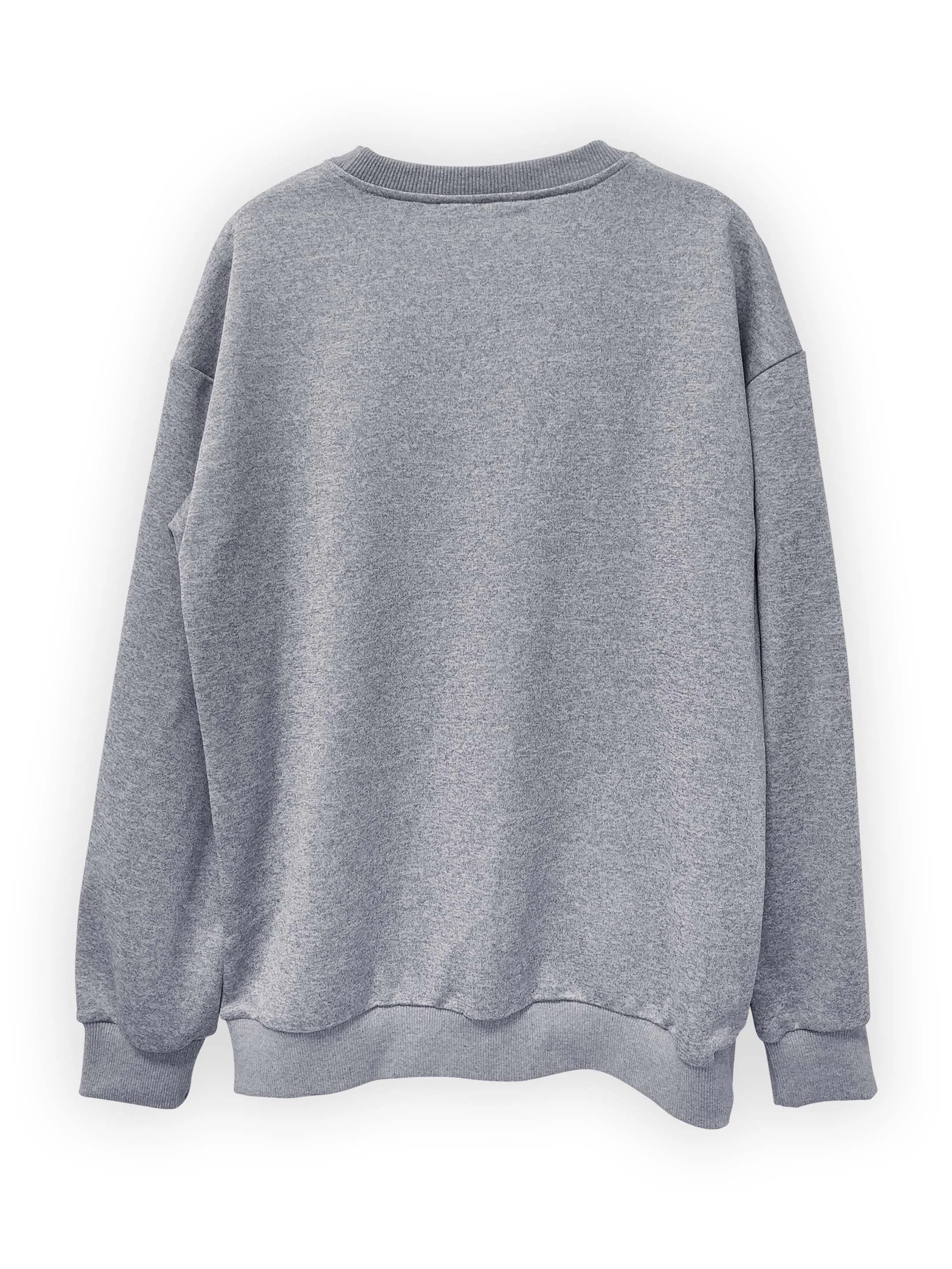 Women's autumn and winter casual warm camping element print comfortable plus velvet long sleeved round neck sweatshirt