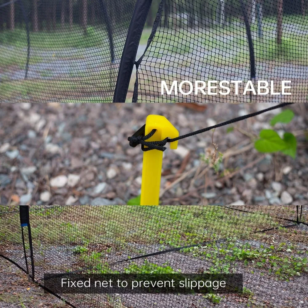 Aggiorna la rete e la struttura della gabbia da battuta per baseball e softball da 30 piedi, grande rete per gabbie da battuta con struttura in acciaio per la casa - Batt da cortile