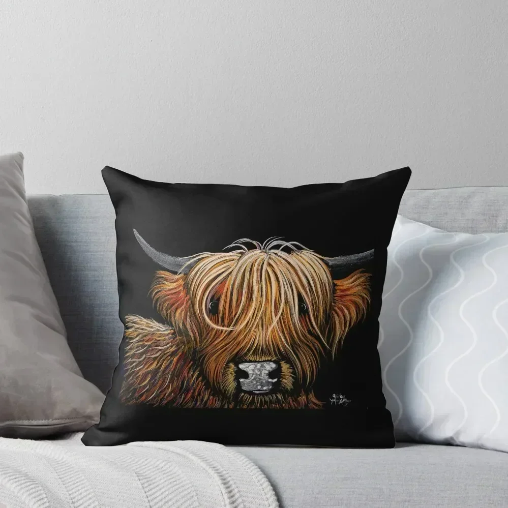 

Scottish Highland Cow PRiNT 'HAMISH' by Shirley MacArthur Throw Pillow christmas pillowcases Christmas Pillow Covers pillow