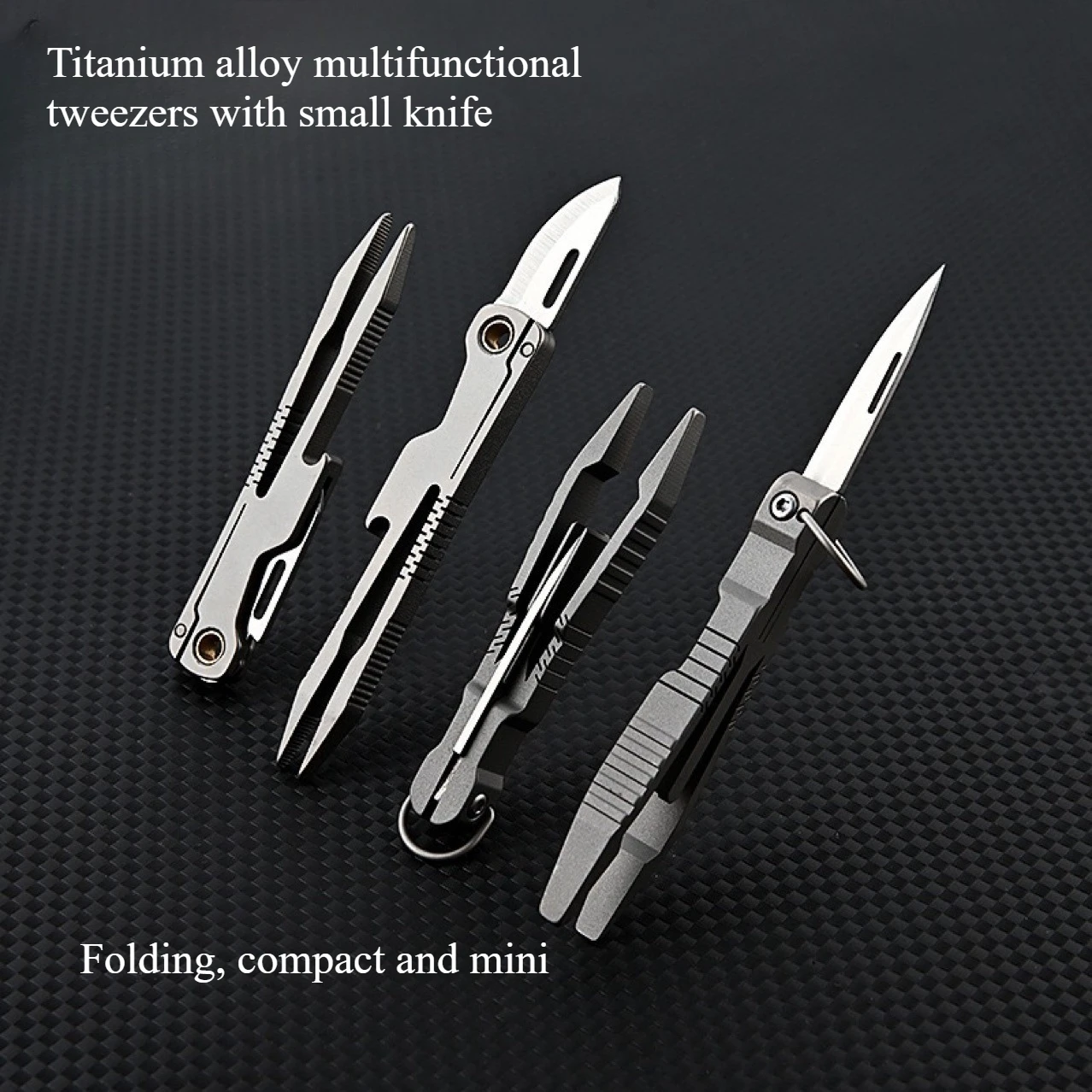 

Outdoor Multifunctional Foldable Titanium Alloy Tweezers with Small Knife Portable EDC Bottle Opener Maintenance Tool
