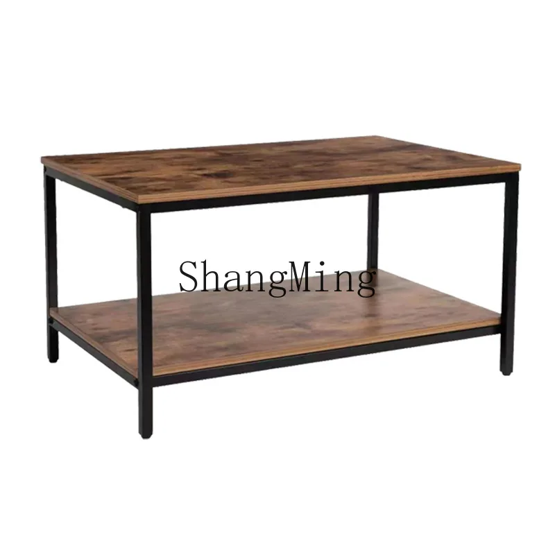 

FG living room office retro old table, modern simple double-layer coffee table