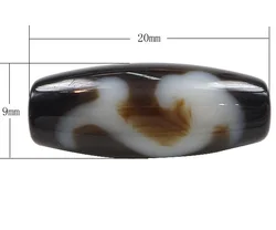 Natural Tibetan Agate Onyx Dzi Beads Oval Ruyi 20x9x3mm Jewelry Handmade Making DIY Necklace Bracelet Tibetan Dzi Beads