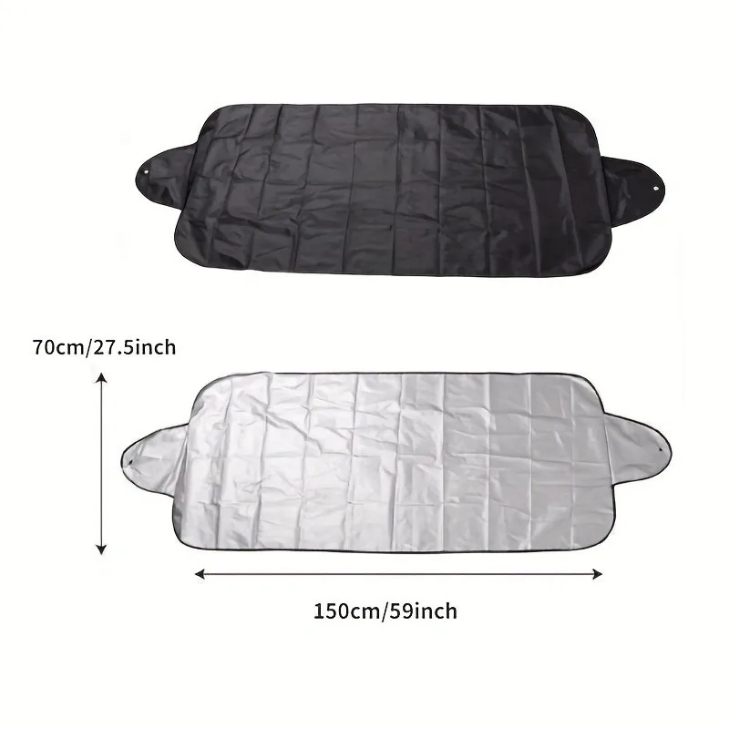 Foldable Car Windshield Snow Cover Cap Frost Guard Ice Winter Silver Ribbon 70cmx150cm Windshield Sunshades Exterior Accessories