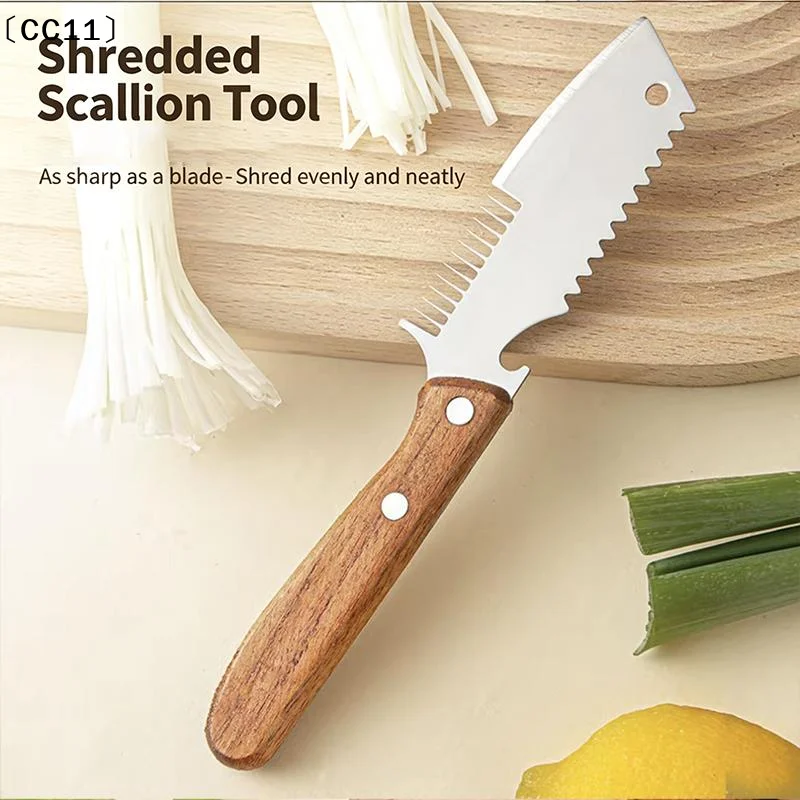 Stainless Steel Knife Head For Cutting Scallions Strips Scaling Fish Multi-functional Scraper Slicing Scallions  Tool〔CC11〕