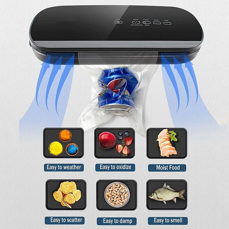 Machine à sceller sous vide automatique pour le stockage des aliments, économiseur d'aliments, support, aliments secs, prise UE