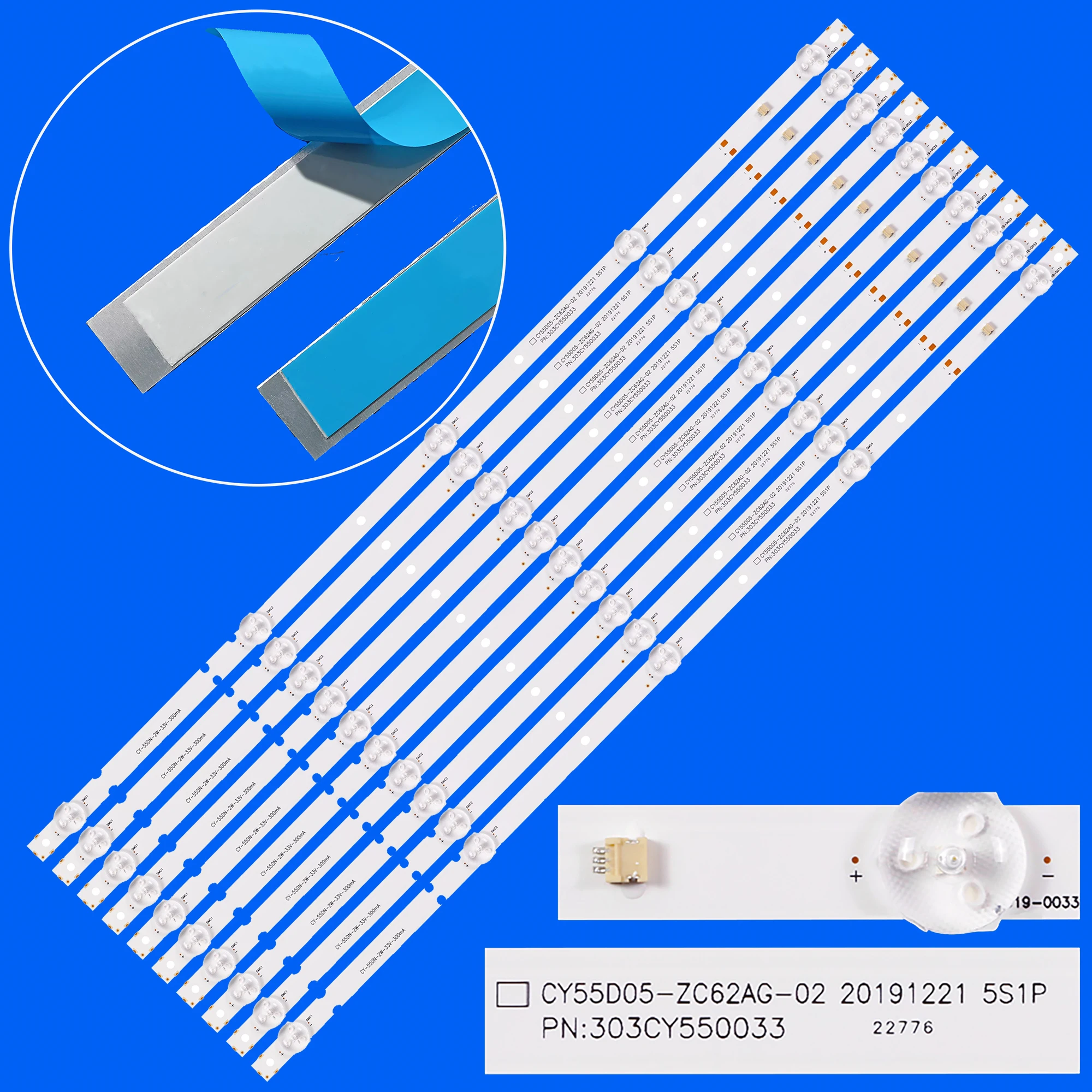 LED شريط إضاءة خلفي ل OV55-9000 MR55900 НV550QUВ-F84 SET-C55D05 55PU11TC-SM/MR55850 CY55D05-ZC62AG-02 CY-55DN-2W-33V-33MA