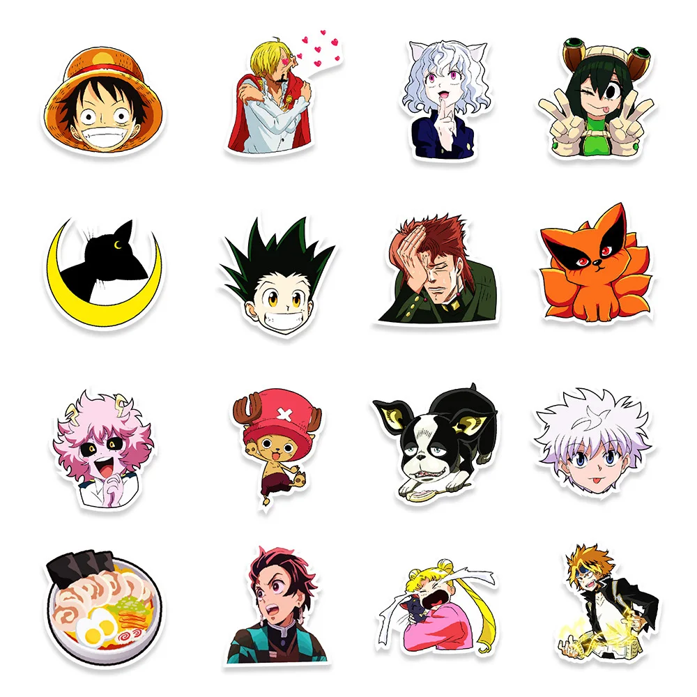 10/30/50pcs Classic Anime Mix Stickers Demon Slayer Jujutsu Kaisen Decals DIY Luggage Guitar Helmet Car Cartoon Sticker for Kids