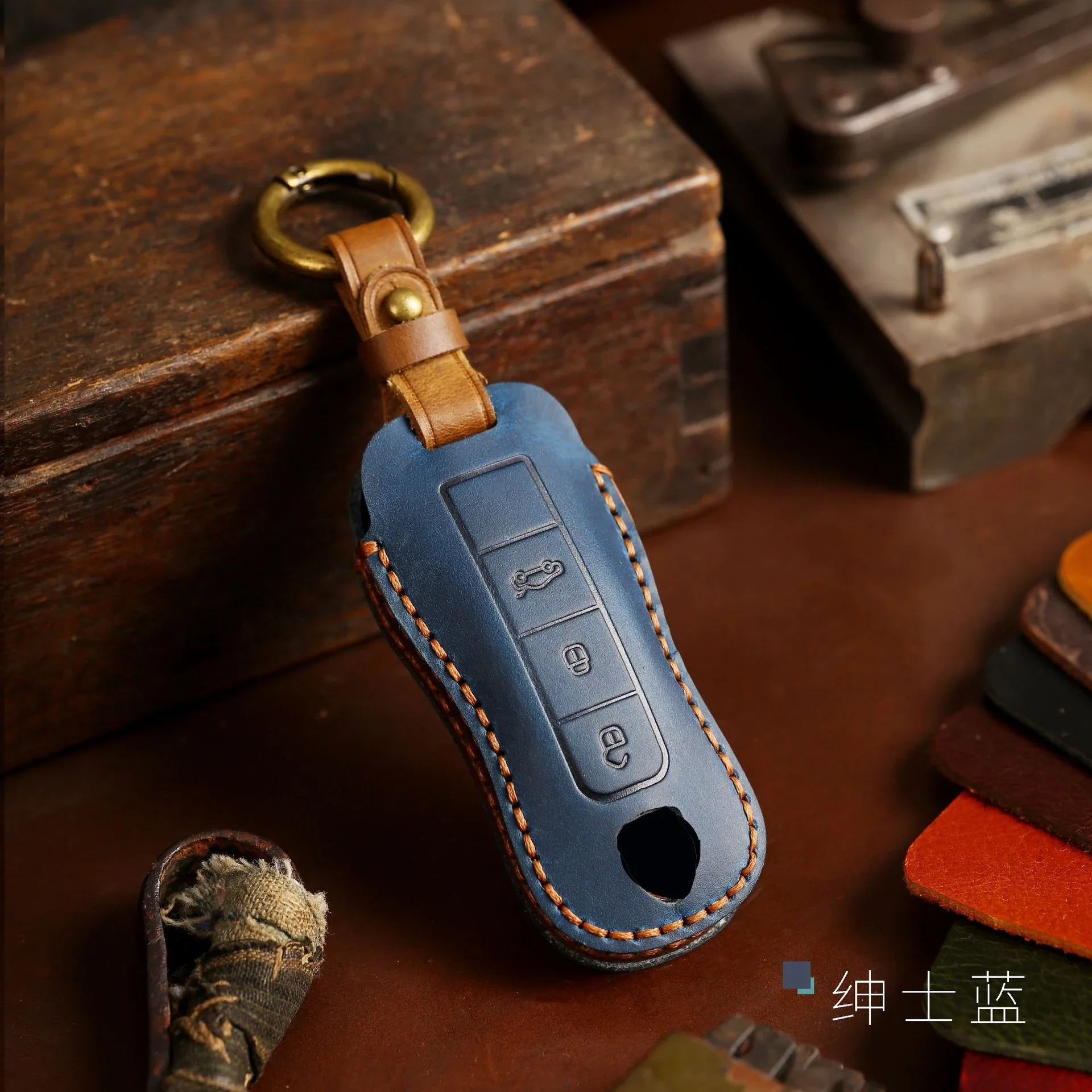 1pc Fatti A Mano In Pelle Chiave Dell'automobile Caso di Protezione A Distanza Telaio di Copertura Per Il Nuovo Porsche Cayenne Panamera 2020 911 992 971 Carrera Taycan