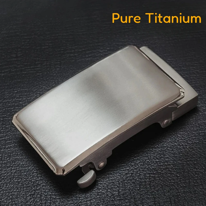 Ultra Lightweight Pure Titanium Toothless Automatic Belt Buckle for Men Women Non-Allergic Non-Rusting Skin Friendly Belt Buckle