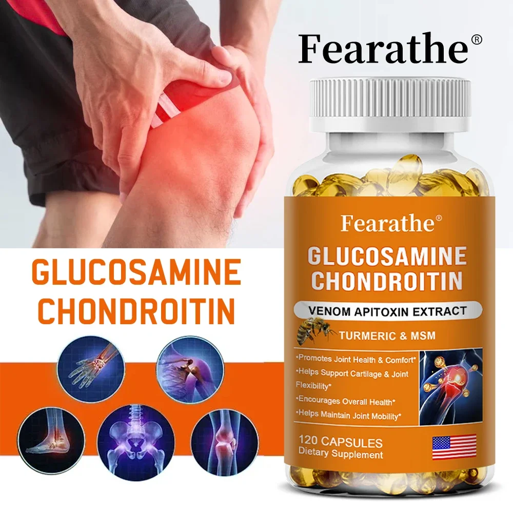 Glucosamine Chondroitin Turmeric and MSM - with Venom Bee Venom Extract, Bone, Joint and Cartilage Capsules