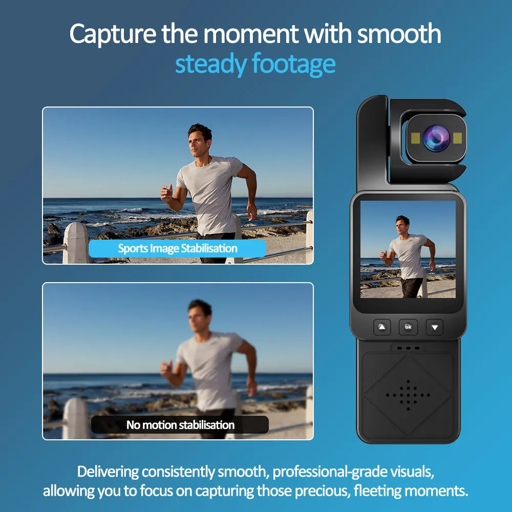 DV02 1080P Wearable Body Worn Cam WiFi Outdoor Camcorder with Audio and Video Recording Action Camera for Work Records Guard view 4