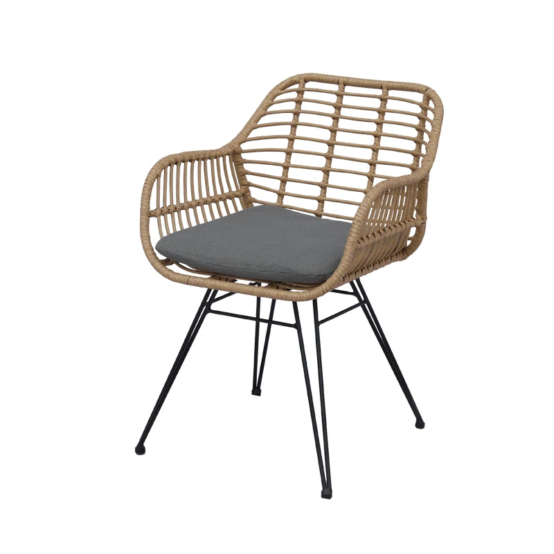 

Садовый стул с плетеным ремешком на открытом воздухе, ресторан, кафе, патио, устойчивый к атмосферным воздействиям садовый набор для балкона, в помещении и на открытом воздухе
