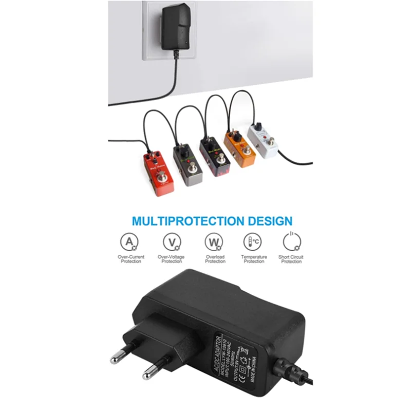 B04B-تأثير الغيتار الكهربائي دواسة محول الطاقة 5 طريقة كابل توصيل الطاقة مجموعة ديزي سلسلة سلك 9 فولت تيار مستمر 850Ma الاتحاد الأوروبي التوصيل #3