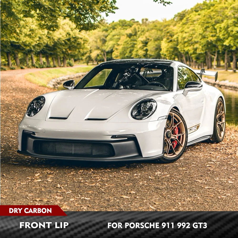 

For Porsche 911 992 GT3 2022 Car Front Bumper Splitter Racing Spoiler Prepreg Dry Carbon Car Front Bumper Lip Racing Body Kits