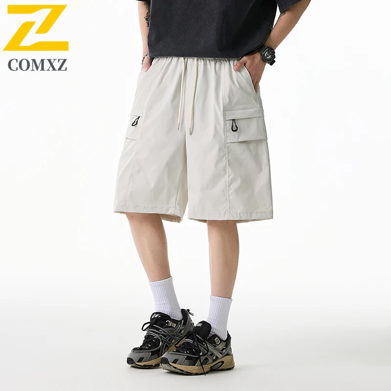 

Summer Cargo Shorts Men's Youth Casual Thin Multi-Pocket Work Pants Harajuku Street Clothing Loose Paratroopers Quick-Dry Shorts