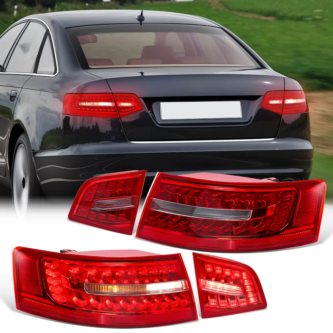 

Taillight Assembly For Audi A6 C6 S6 Quattro RS6 Saloon Sedan 2009 2010 2011 Brake Reversing Lamp Turn Signal Tail Lights