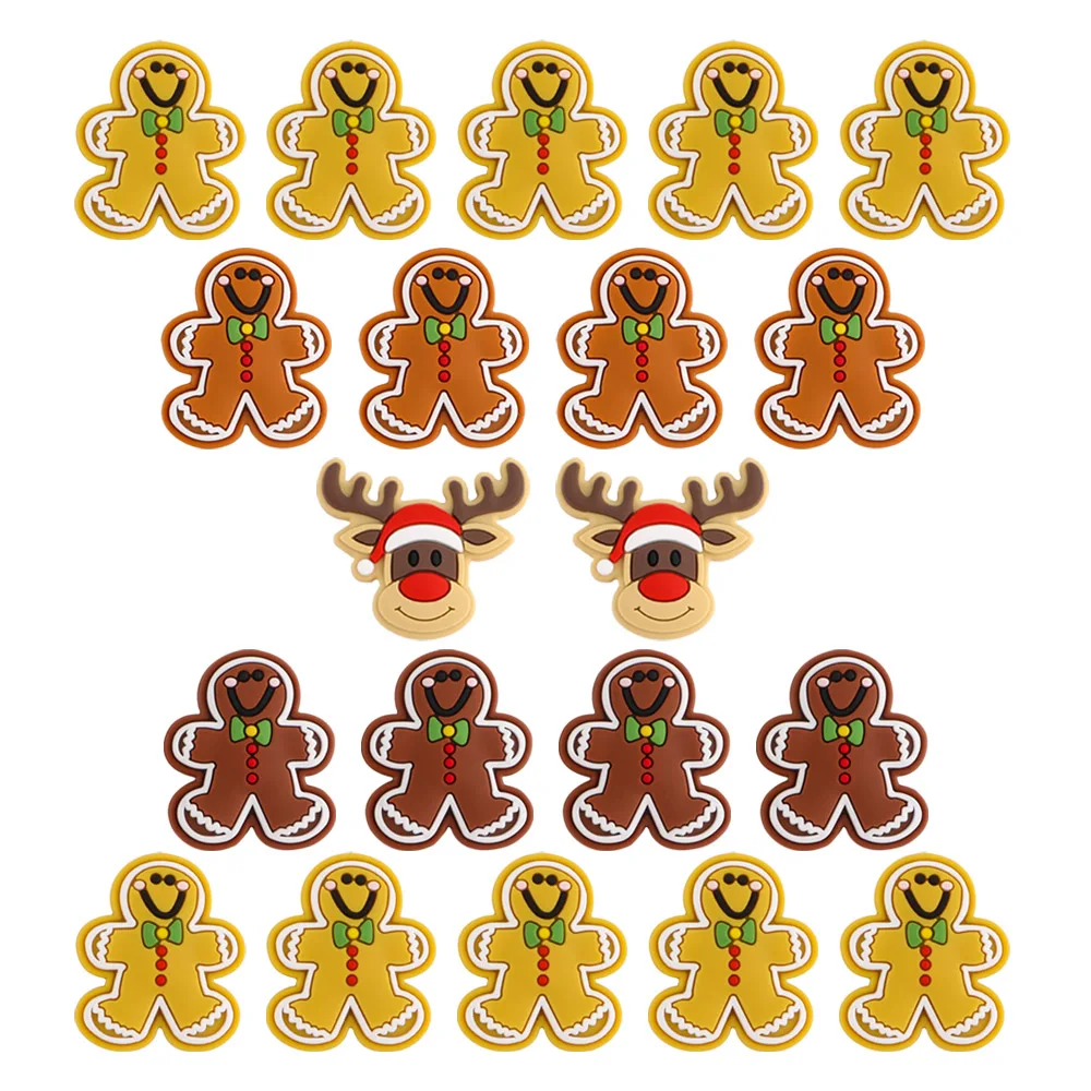 5/10pcs New Christmas Santa Reindeer Snowman Cookies Silicone Beads  For Jewelry Making DIY Christmas Gifts Jewelry Accessories