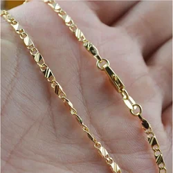 Collar lleno de oro de 18K para mujeres y hombres, cadena de joyería de moda exquisita, tamaño 16-30 pulgadas, venta al por mayor