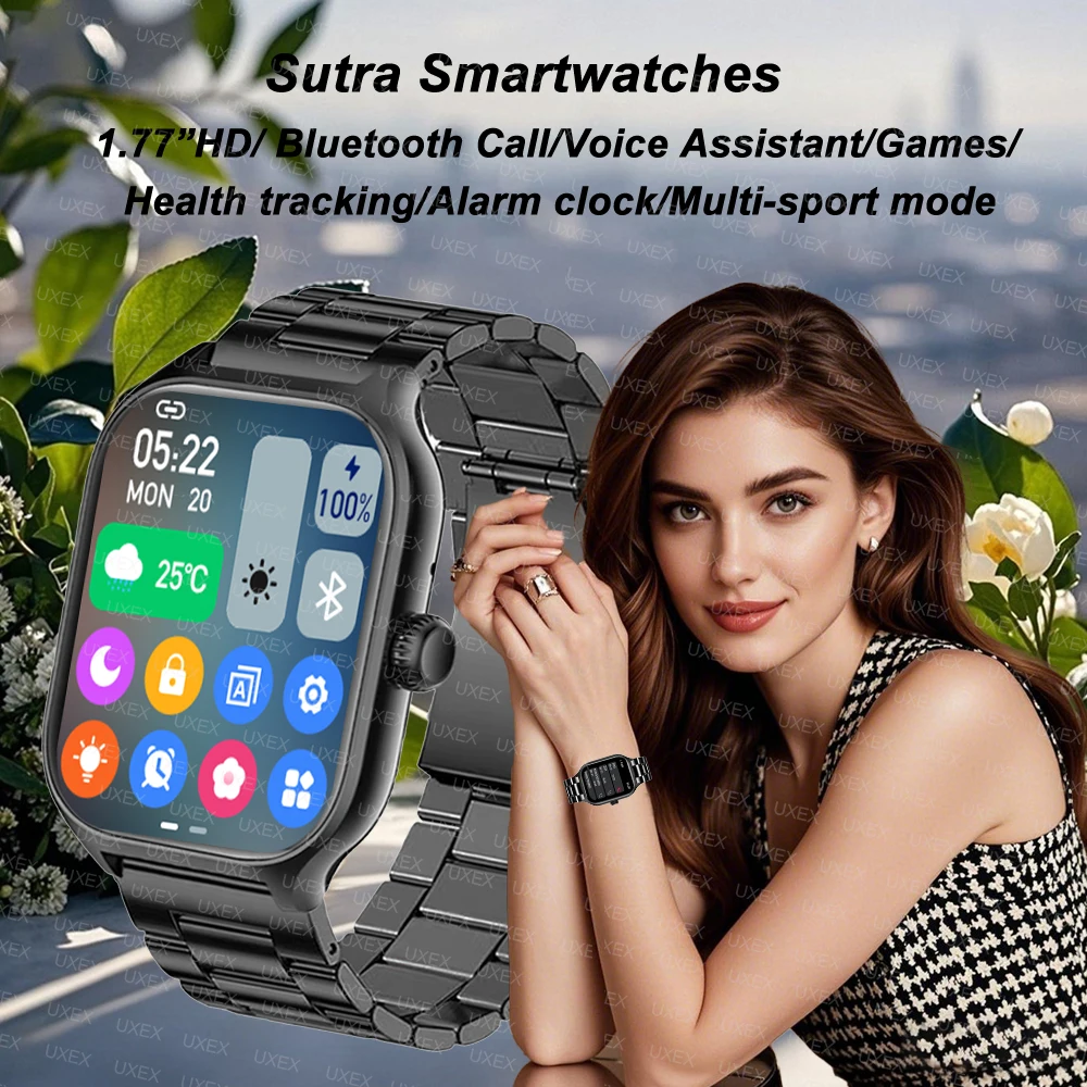 New Fashion Smartwatch Male1.77” HD Bluetooth Call Meeting Gift Alarm Clock Custom Photo Health Tracker Watch Smart Ladies 2025