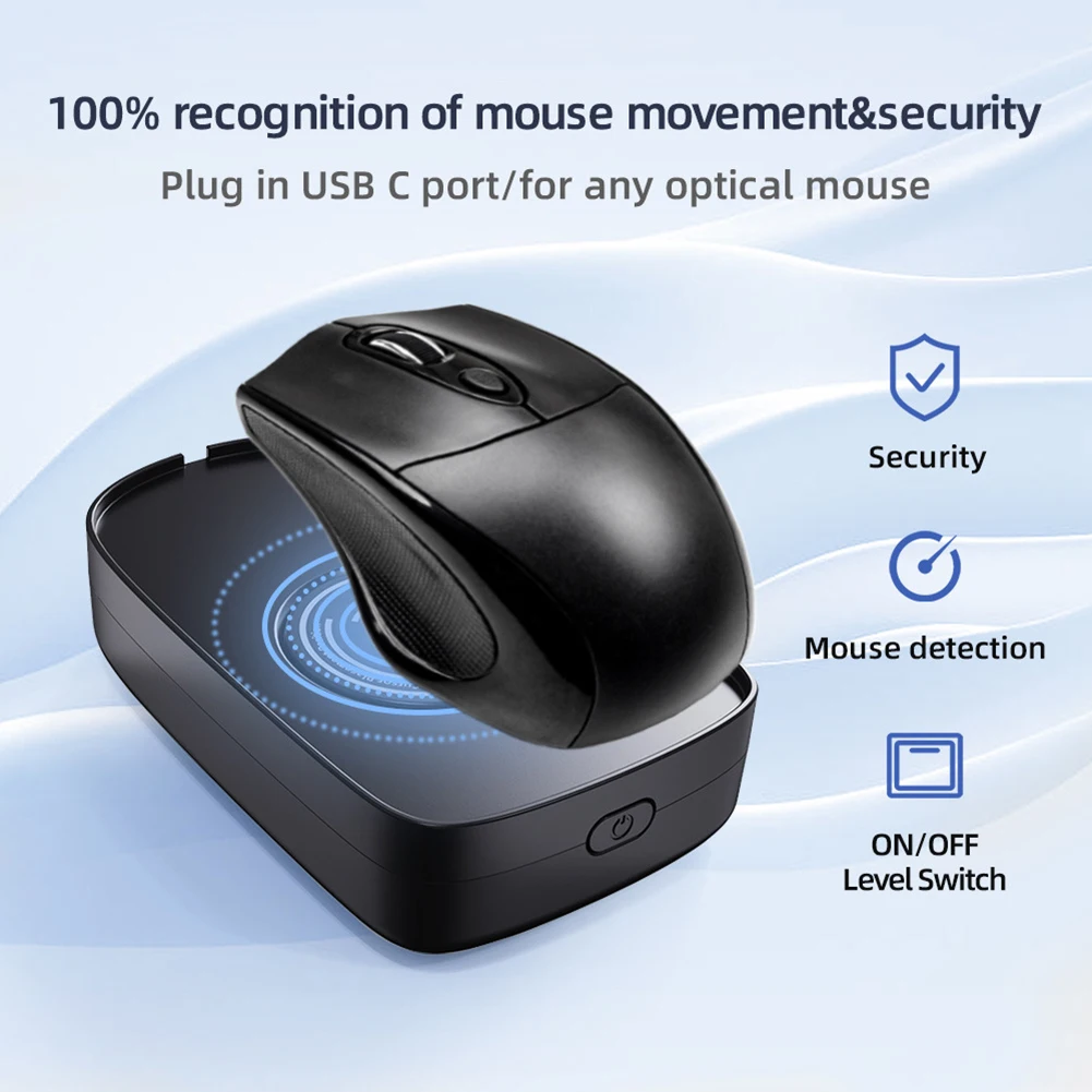 Simulate Mouse Mover with Button Automatic Mouse Movement Simulator 5V 1A Wired Wireless Mouse Compatible for Computer Awakening