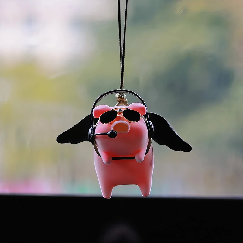 Décoration d'intérieur de voiture mignonne, overpilote drôle, rétroviseur automatique, pendentif pour cadeau, accessoires de décoration d'intérieur de voiture