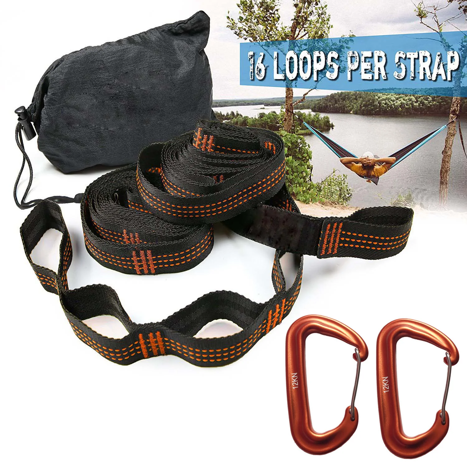 

250cm Heavy Duty Hammock Strap Tree Hanging Belt High Load-Bearing Outdoor Camping Clothesline Outdoor Hammock straps