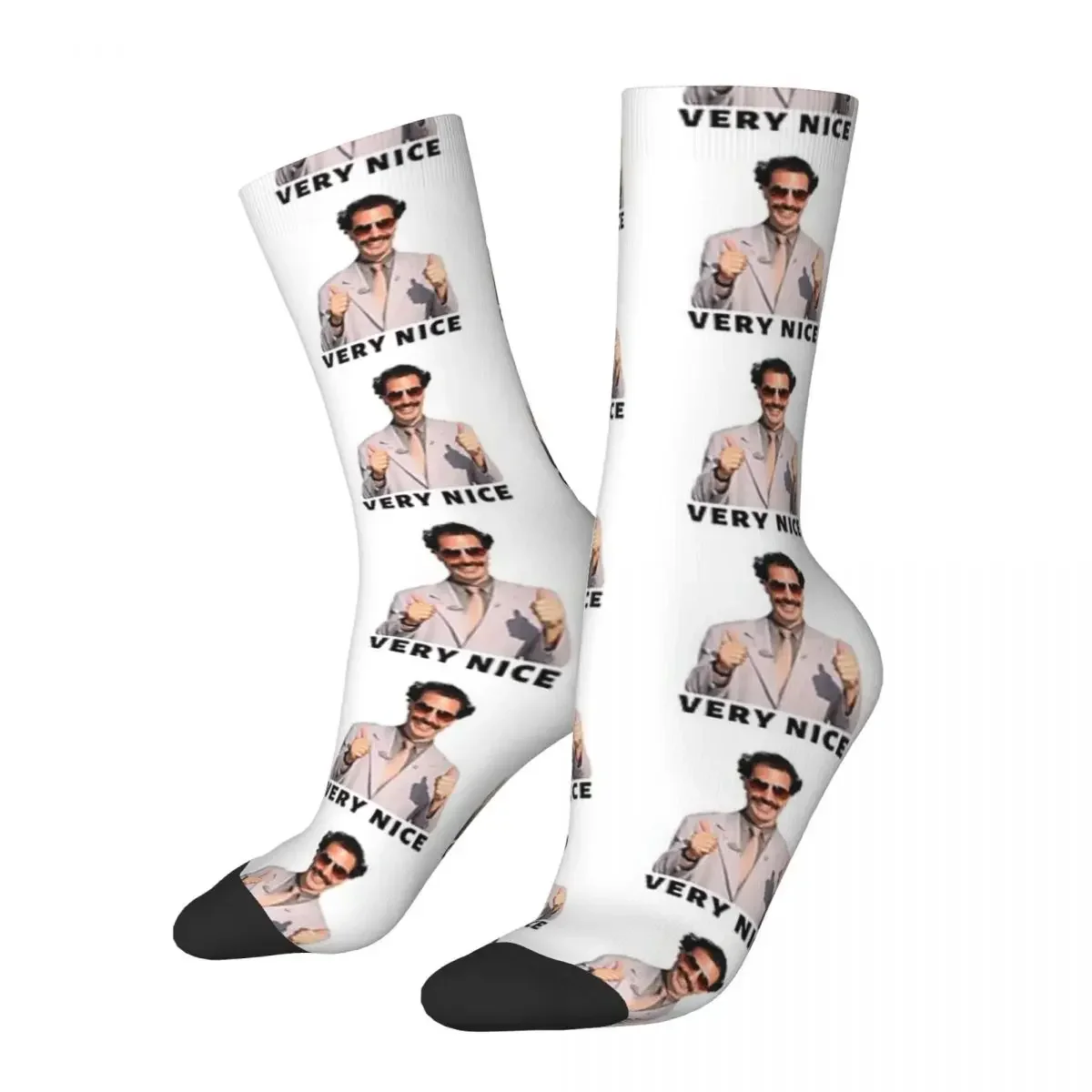 Borat Very Nice Socks Harajuku Sweat Absorbing Stockings All Season Long Socks Accessories for Man's Woman's Gifts