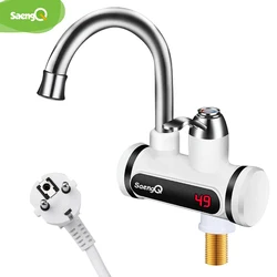 Saengq-tankless電気給湯器、220vキッチン蛇口、インスタント加熱、アクセサリをタップ、温水ミキサー、デジタルディスプレイ