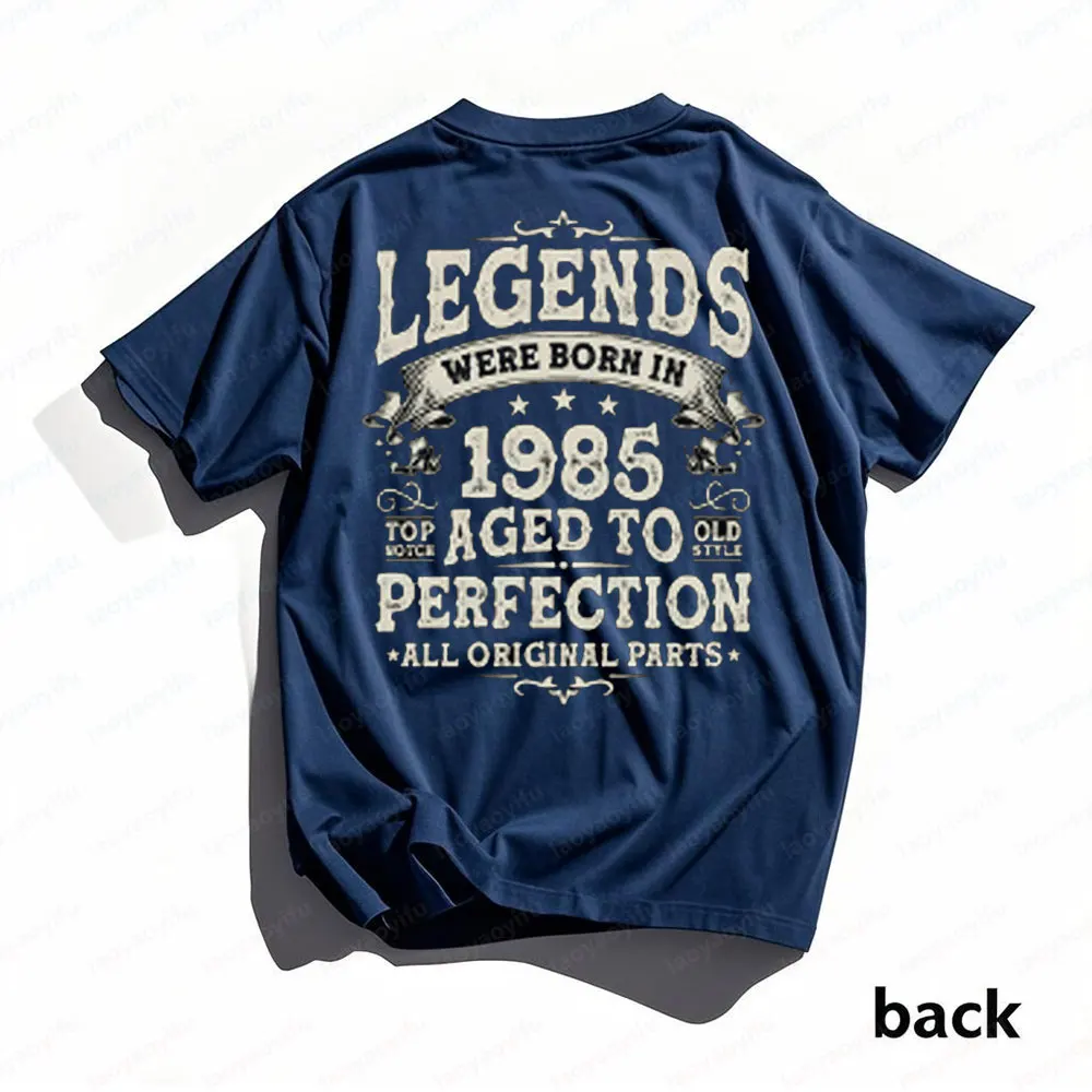 Vintage Birthday Gift for Man 1985 40th Cotton TShirt Legends Were Born in 1985 Perfectly Man T-shirt Streetwear Hipster Tees