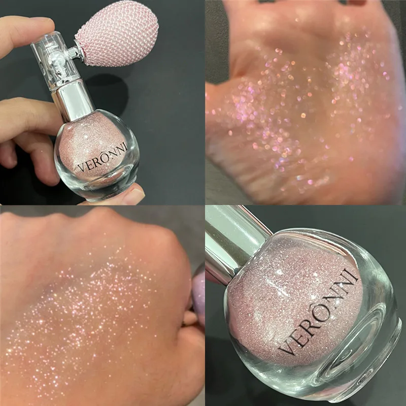 Wasserdichtes Diamant-Highlighter-Puderspray, Hochglanz, Glitzer, Körperbronzer, Highlight-Puder, Gesichtskontur-Illuminator, Make-up