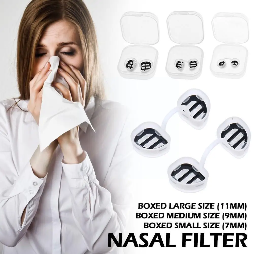 1 Pair Round Shape Comfortable Nose Invisible Nasal Air Removable Filters Filte Nose Pollution Allergy Pollen Mask Anti Dus W1A0