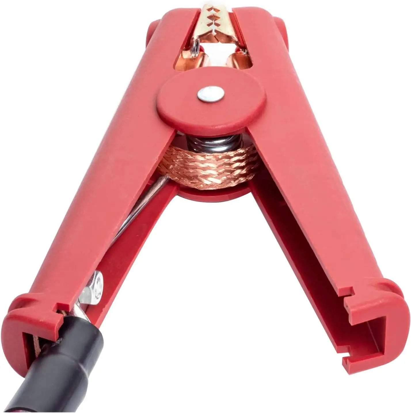 

Heavy Duty Car Battery Clamps - Pure Copper Jaws, Bolt On for Ring Terminal Cables - Single Red Clamp