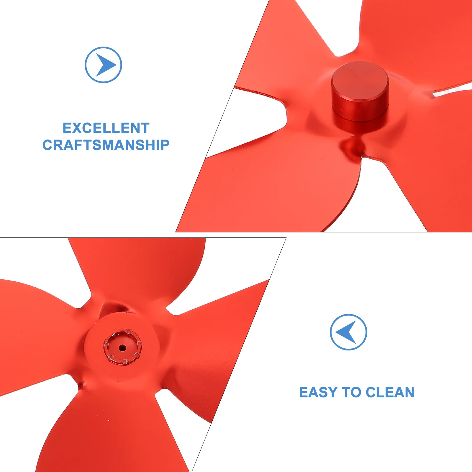 

1 Set Aluminum Alloy Fireplace Fan Blades Heat Resistant Replacement For Stove Fan Parts Metal Propeller Quiet Upgrade