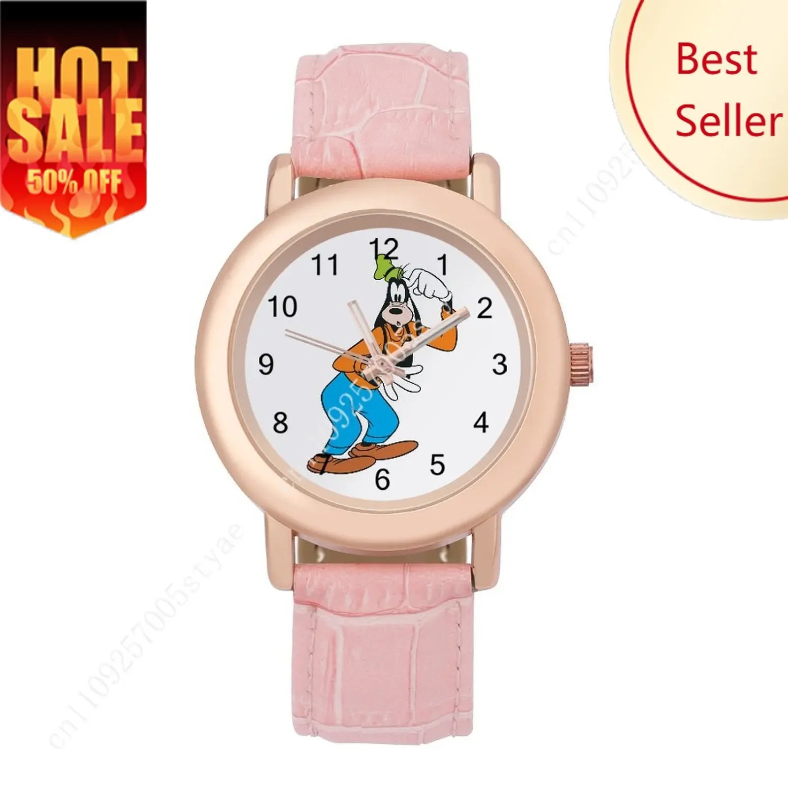 

Goofy Women Leather Strap Watch Disney Cartoon Custom Watch Personalized Your Own Design Holiday Birthday Anniversarie