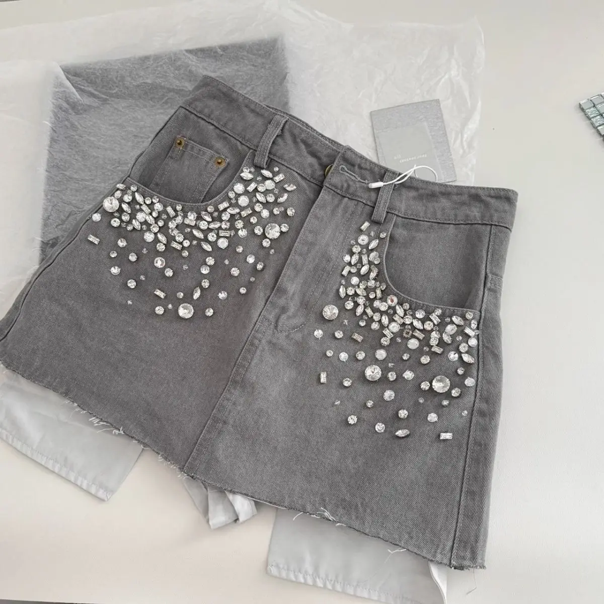 Spring 2024 New Small Fragrance Set Women\'s High End Denim Coat Skirt Temperament Celebrity Two Piece Set Western Style