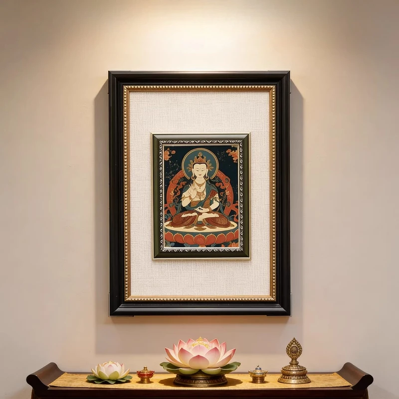Empty Picture Frame Gold Buddhist Photo Frame Design Medium Square Chinese Painting Photocard Holder Home Decorations