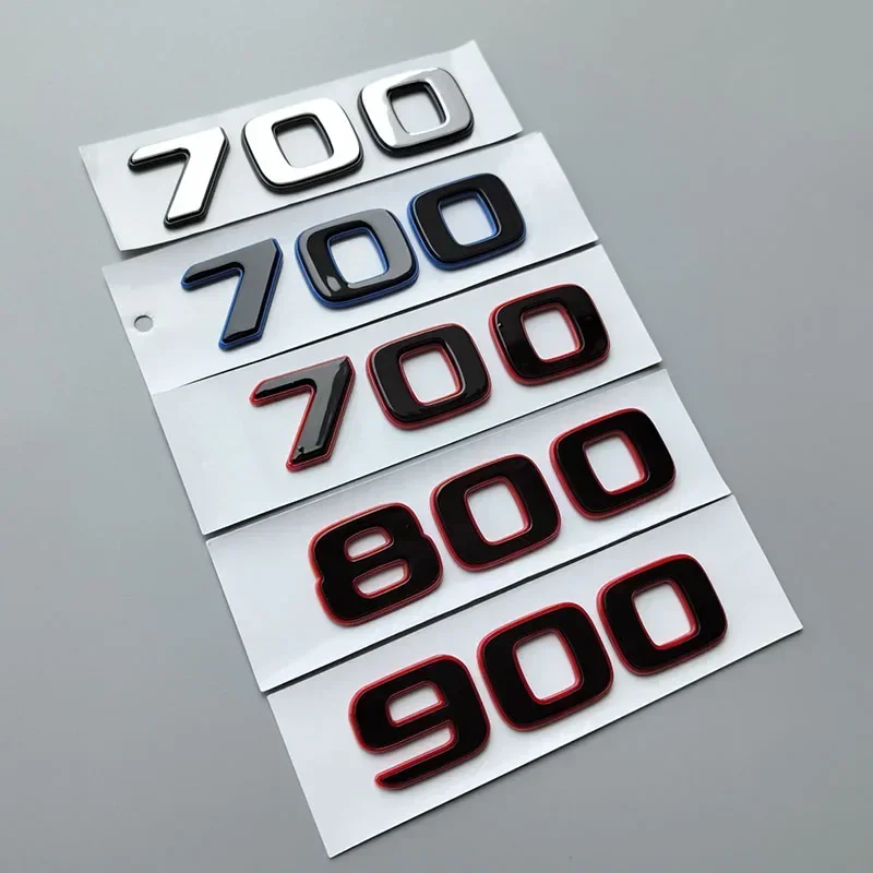 Dual Colors Flat Font Letters Numbers 700 800 900 Refitting Rocket Edition ABS Car Emblem Logo Sticker